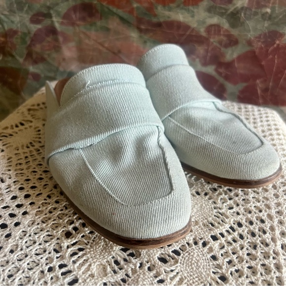 Free People At Ease Blue Denim Slip On Mules size 36 - Picture 7 of 9